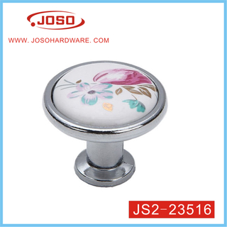 Fashion White and Silver Zinc Alloy Ceramics Handle for Cabinet