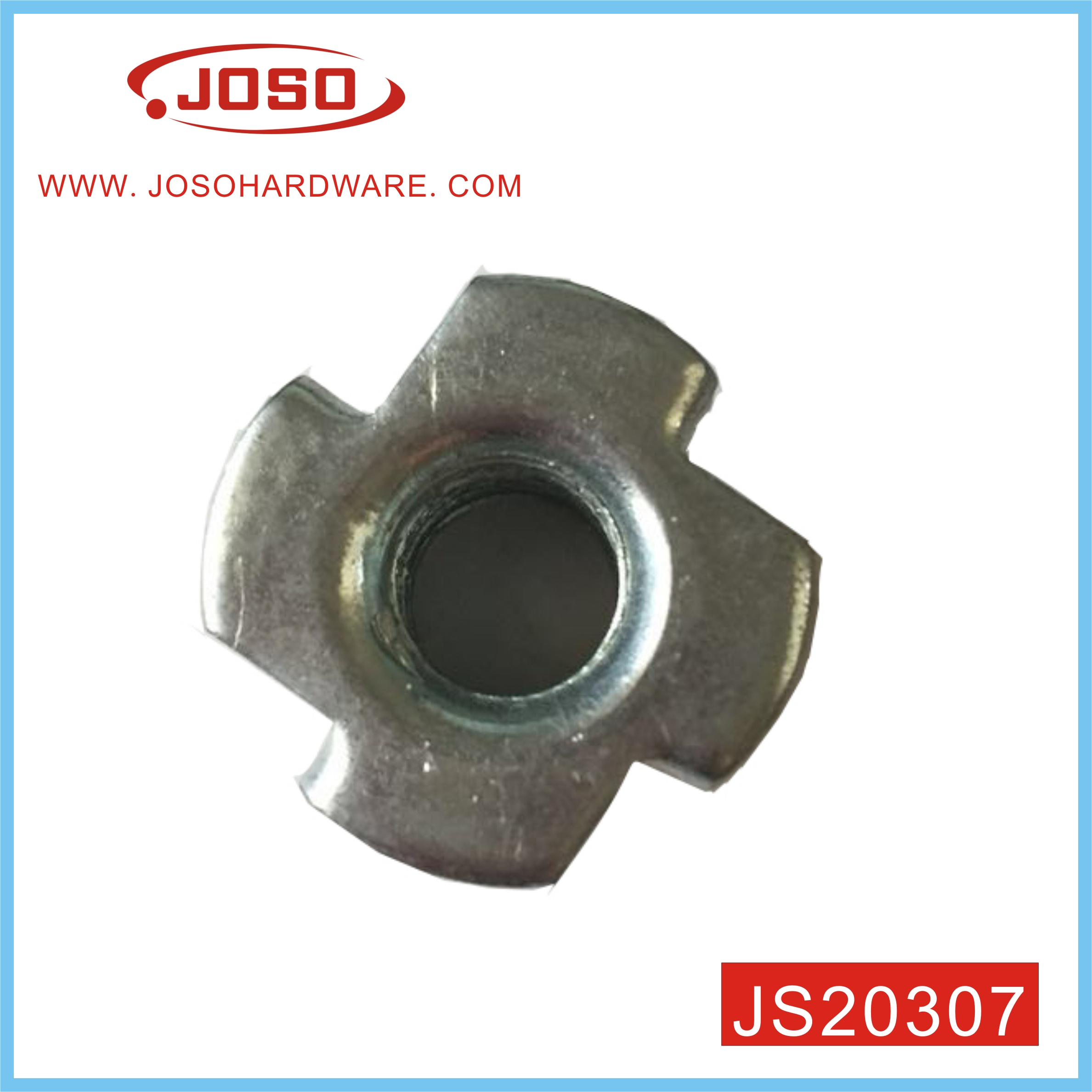Zinc Plated Steel Tee Nut With Four Prongs 