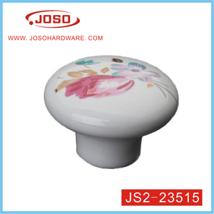 White with Flower Zinc Alloy with Ceramics Pull Handle for Wardrobe